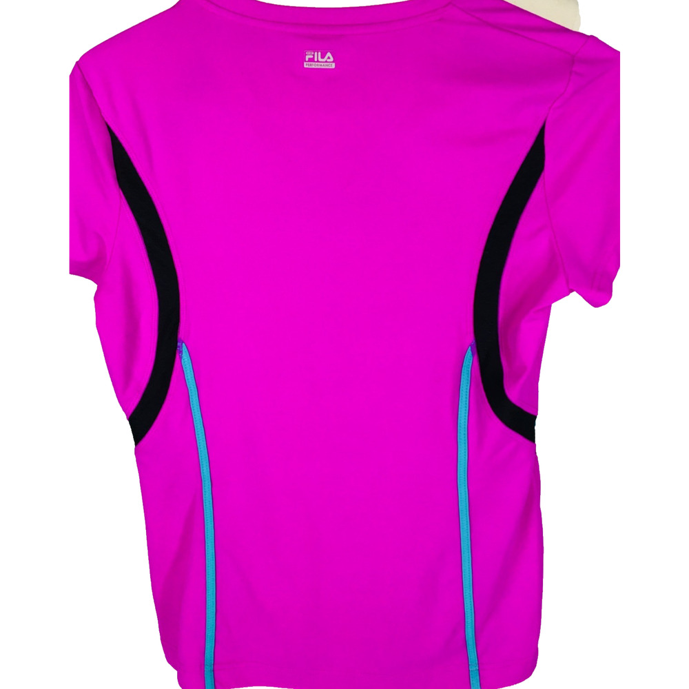 Fila Sport Womens Short Sleeve V-Neck Performance Top Purple Grape Size L - Picture 4 of 10